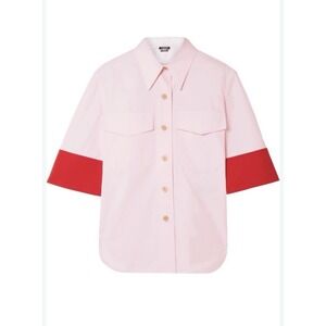 Calvin Klein 205W39NYC RAF Simmons Pink/Red Denim Utility Shirt US 2 / IT 38